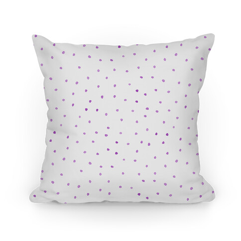 Purple Watercolor Polka Dots Pillow