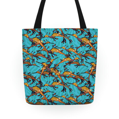 Weedy Sea Dragon Nautical Pattern Tote