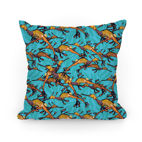 Weedy Sea Dragon Nautical Pattern Pillow