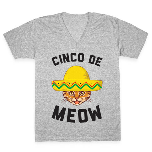 Cinco De Meow V-Neck Tee Shirt