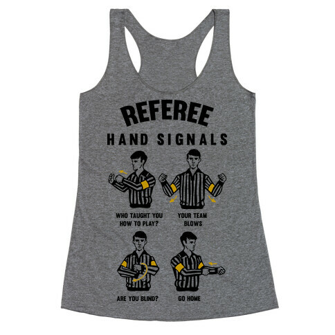 Funny Referee Hand Signals Racerback Tank Top