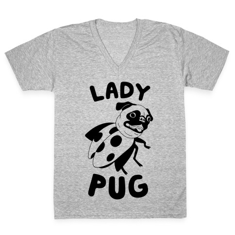 Lady Pug V-Neck Tee Shirt