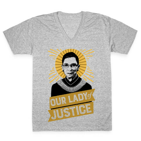 RBG: Our Lady Of Justice V-Neck Tee Shirt