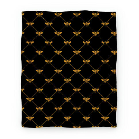 Regal Golden Honeybee Pattern Blanket