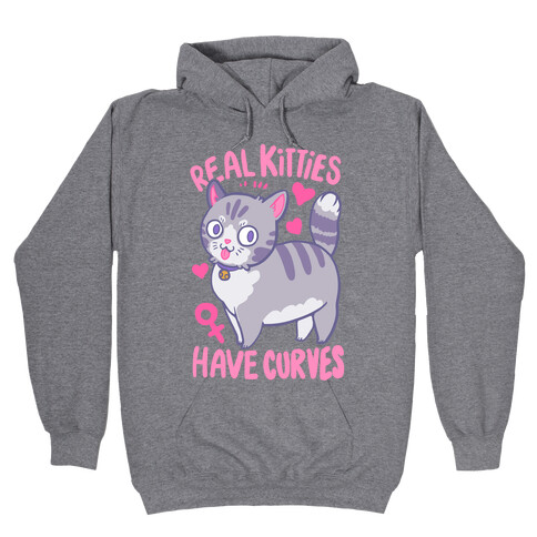 Real Kitties Have Curves Hooded Sweatshirt