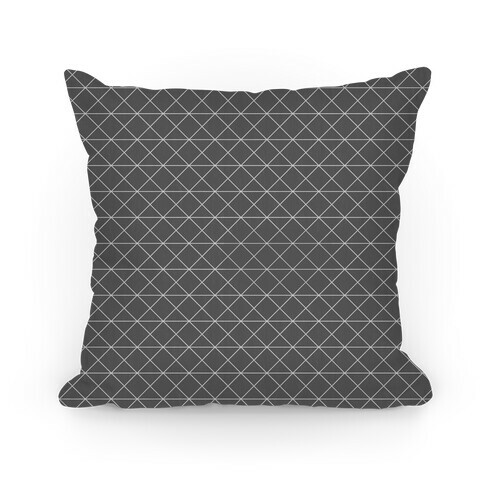 Gray Grid Pattern Pillow