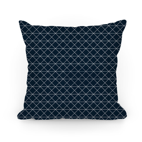 Navy Grid Pattern Pillow