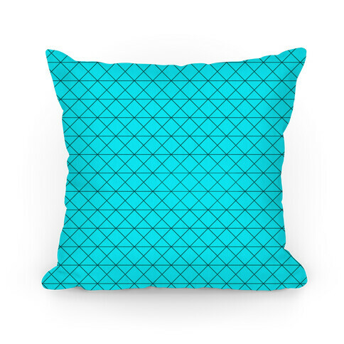 Teal Grid Pattern Pillow