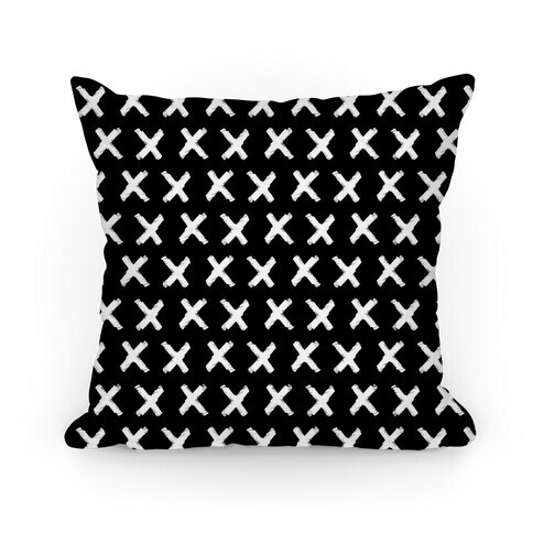 Black Criss Cross Pattern Pillow
