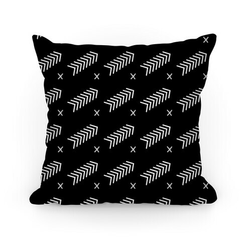 Black Abstract Chevron Pattern Pillow