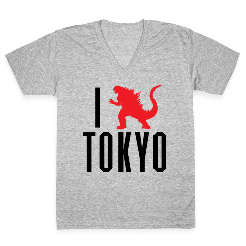 I Love Tokyo (Godzilla) V-Neck Tee Shirt