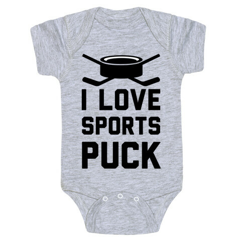 I Love Sports Puck Baby One-Piece