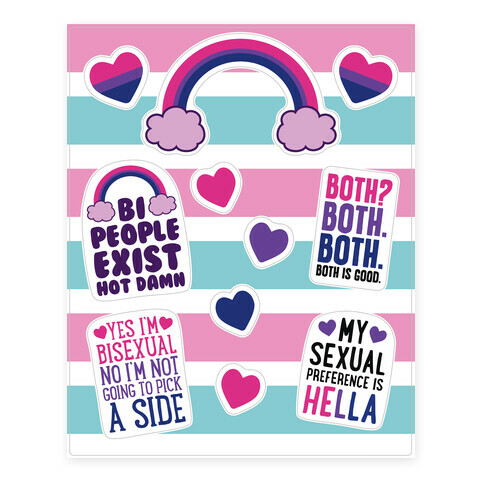 Bisexual Pride  Stickers and Decal Sheet