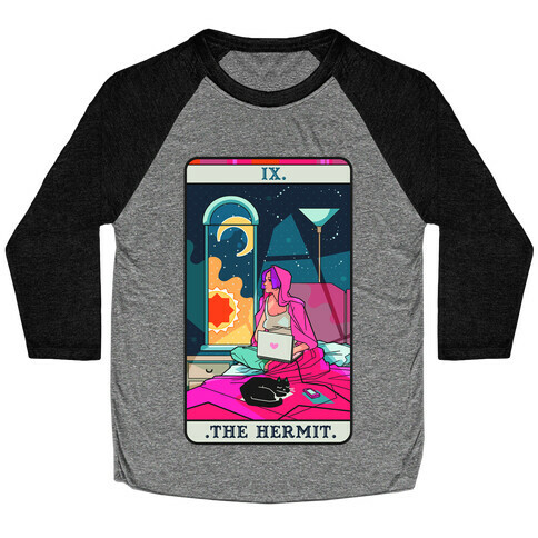 Hermit Tarot Card Baseball Tee