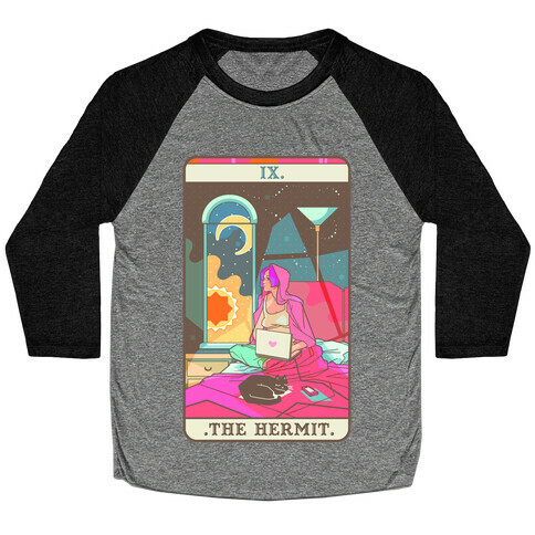 Hermit Tarot Card Baseball Tee