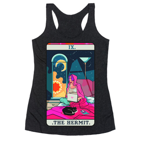 Hermit Tarot Card Racerback Tank Top