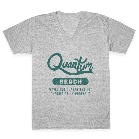 Quantum Beach - Waves Probable V-Neck Tee Shirt