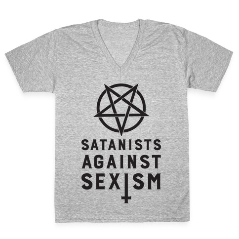 Satanists Against Sexism V-Neck Tee Shirt