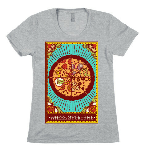 Pizza Wheel of Fortune Tarot Card Womens T-Shirt