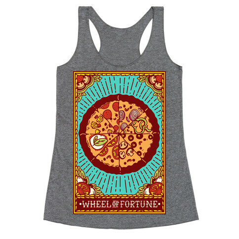 Pizza Wheel of Fortune Tarot Card Racerback Tank Top