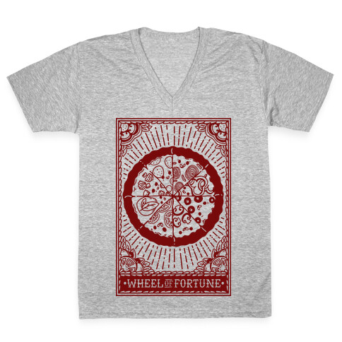 Pizza Wheel of Fortune Tarot Card V-Neck Tee Shirt