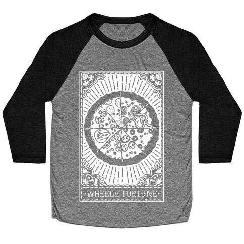 Pizza Wheel of Fortune Tarot Card Baseball Tee