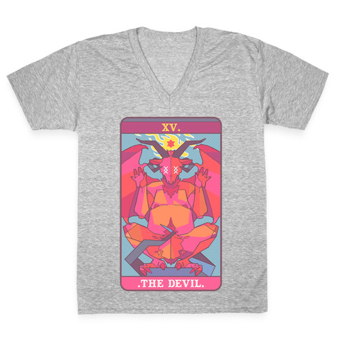 Devil Tarot Card V-Neck Tee Shirt
