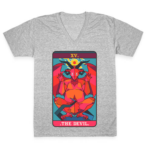 Devil Tarot Card V-Neck Tee Shirt