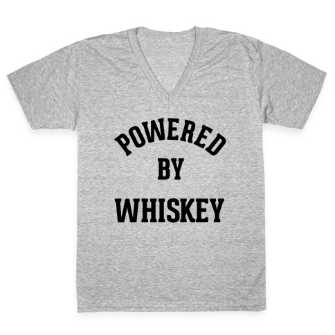 Powered By Whiskey V-Neck Tee Shirt