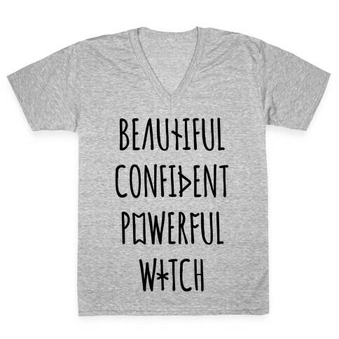 Beautiful Confident Powerful Witch V-Neck Tee Shirt