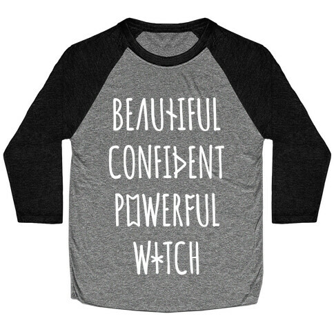 Beautiful Confident Powerful Witch Baseball Tee