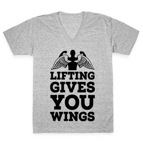 Lifting Gives You Wings V-Neck Tee Shirt