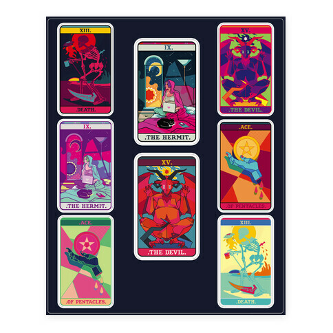 Tarot Card  Stickers and Decal Sheet