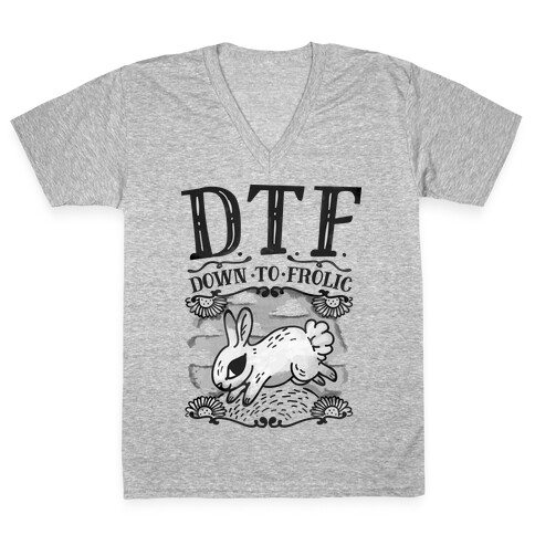 DTF Down to Frolic V-Neck Tee Shirt