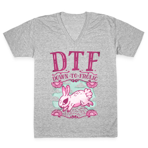 DTF Down to Frolic V-Neck Tee Shirt