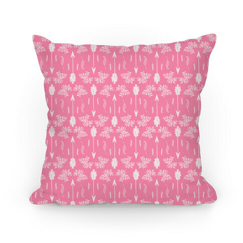 Pink Floral Arrow Pattern Pillow