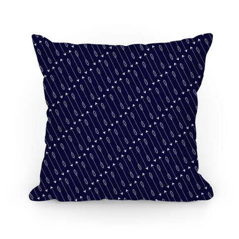 Navy Diagonal Arrow Pattern Pillow