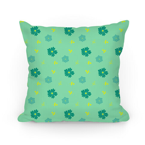 Green Floral Tossed Pattern Pillow