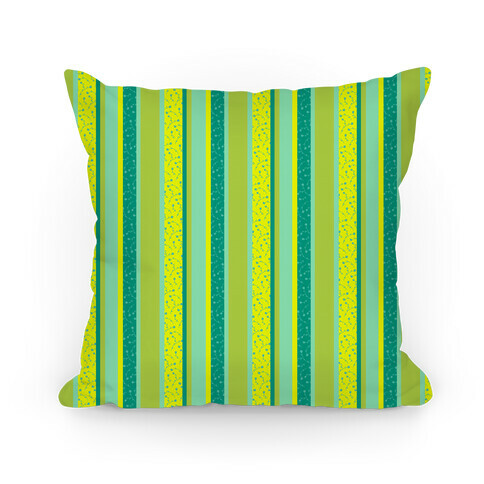 Spring Floral Stripes (Green and Yellow) Pillow