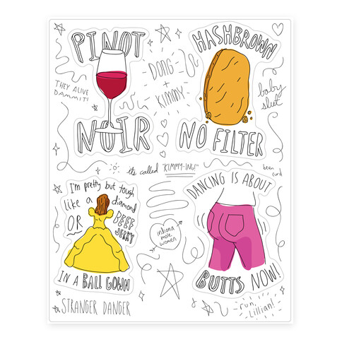 Kimmy Schmidt Illustrated Quote  Stickers and Decal Sheet