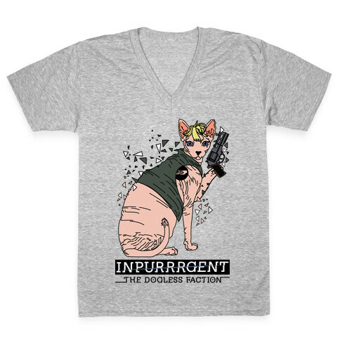 Inpurrrgent Cat V-Neck Tee Shirt