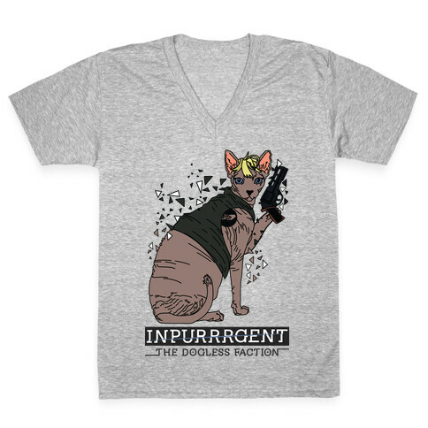 Inpurrrgent Cat V-Neck Tee Shirt