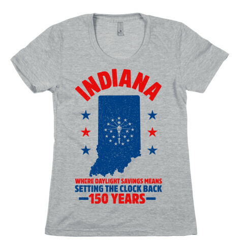Indiana Where Daylight Savings Means Setting The Clock Back 150 Years Womens T-Shirt