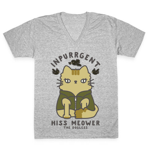 Inpurrrgent Cute Cat V-Neck Tee Shirt