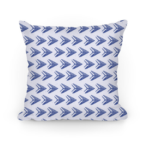 Navy Watercolor Arrow Pattern Pillow