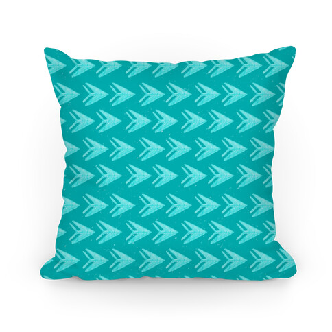 Teal Watercolor Arrow Pattern Pillow