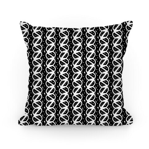 Black and White Braid Stripe Pattern Pillow