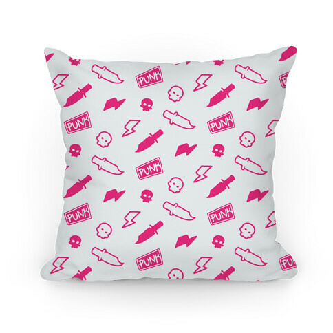 Pink Rebel Punk Pattern Pillow