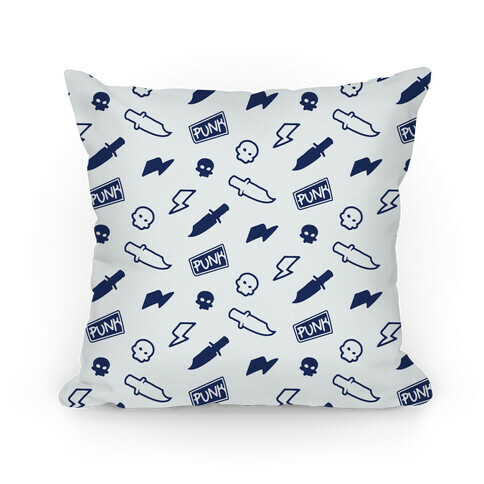 Navy Rebel Punk Pattern Pillow