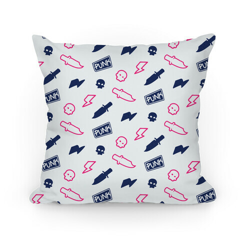 Navy and Pink Rebel Punk Pattern Pillow